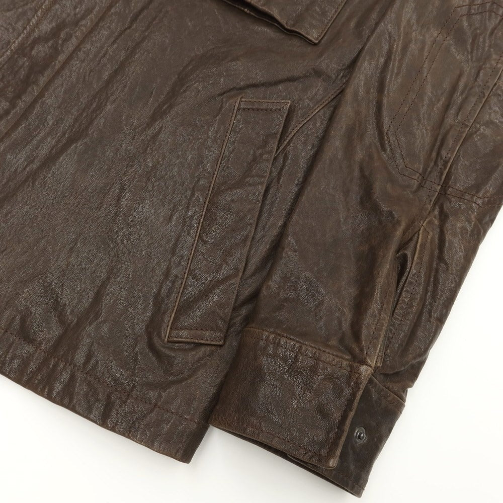 [Used] Theory Goat Leather Zip-up Leather Blouson Brown [Size 38] [BRW] [A/W] [Condition Rank C] [Men&