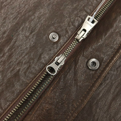 [Used] Theory Goat Leather Zip-up Leather Blouson Brown [Size 38] [BRW] [A/W] [Condition Rank C] [Men&