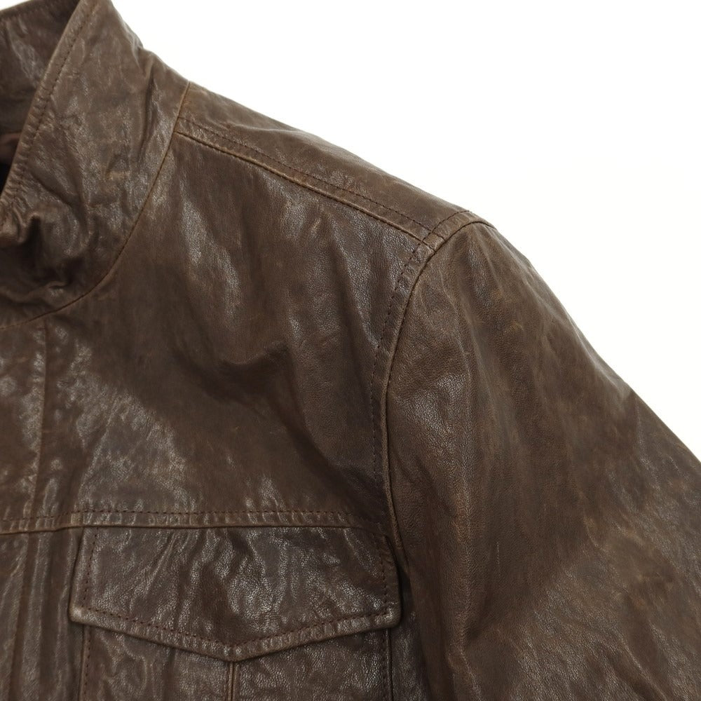 [Used] Theory Goat Leather Zip-up Leather Blouson Brown [Size 38] [BRW] [A/W] [Condition Rank C] [Men&