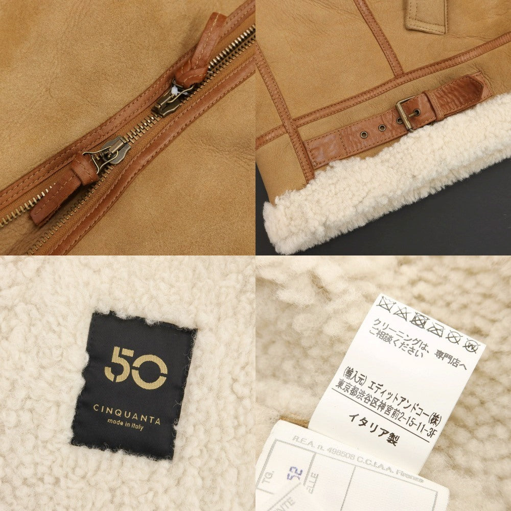 [Used] Cinquanta Mouton Leather B-3 Flight Jacket Light Brown [Size 52] [BRW] [A/W] [Condition Rank B] ​​[Men&