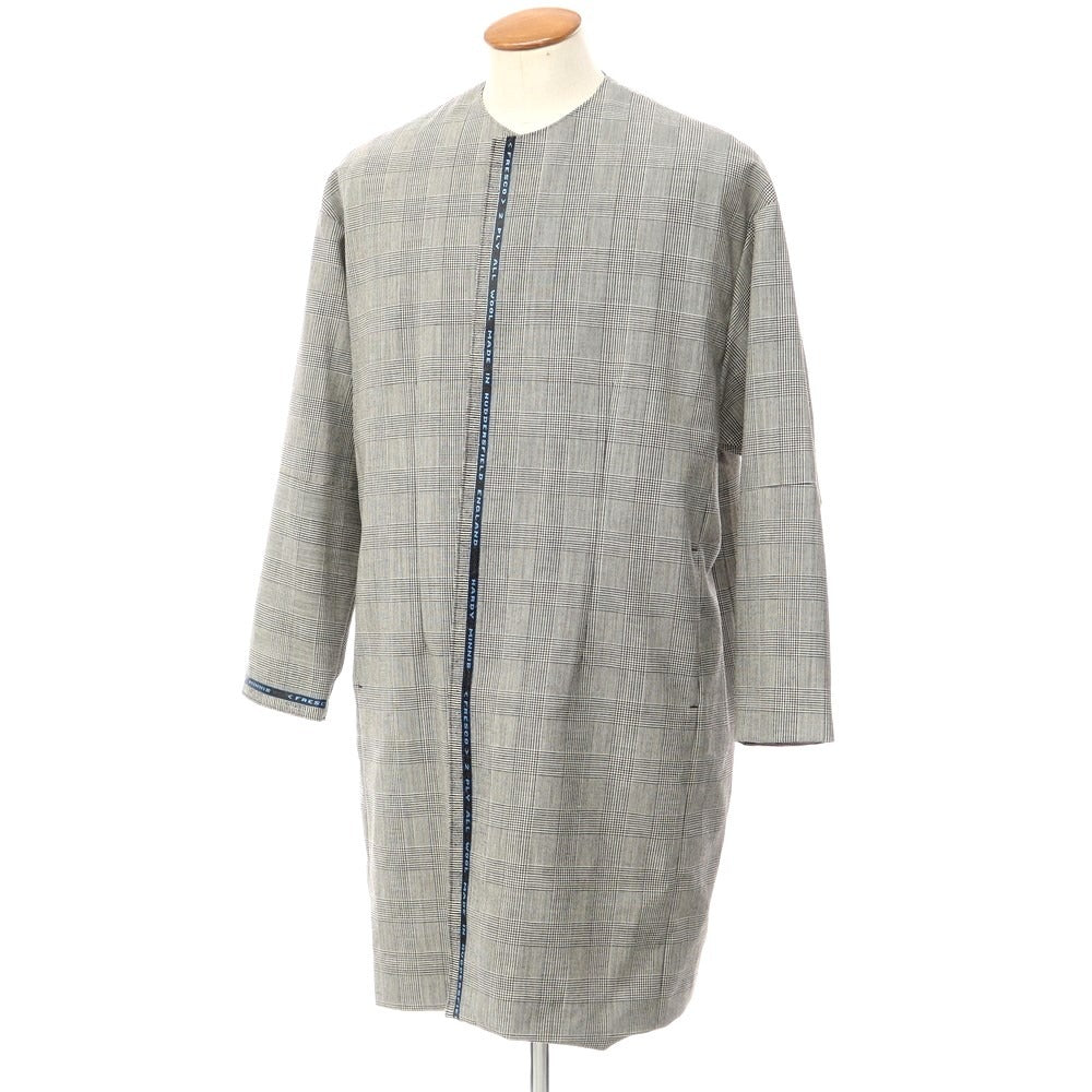 [Used] N.HOOLYWOOD Wool Glen Check Collarless Coat Black x Ivory [Size 38] [GRY] [A/W] [Condition Rank B] ​​[Men&