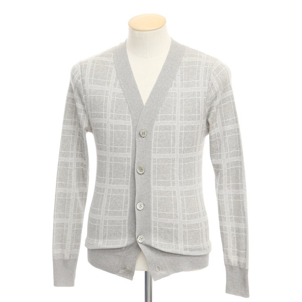 [Used] Letroyes High Gauge Cotton Check Knit Cardigan Gray [Size S] [GRY] [A/W] [Condition Rank B] ​​[Men&