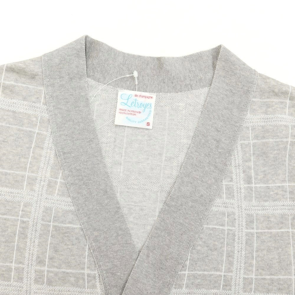 [Used] Letroyes High Gauge Cotton Check Knit Cardigan Gray [Size S] [GRY] [A/W] [Condition Rank B] ​​[Men&