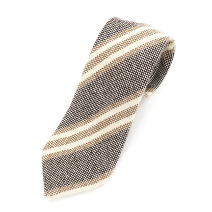 [Used] Ermenegildo Zegna Striped 3-fold Cashmere Wool Tie Brown [BRW] [A/W] [Condition Rank B] ​​[Men&