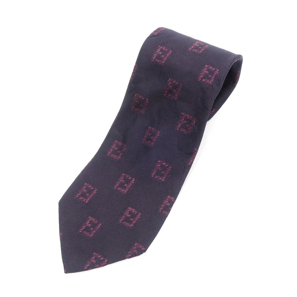 [Used] FENDI Logo Jacquard Tri-Fold Silk Tie Dark Purple [PUP] [S/S/A/W] [Condition Rank B] ​​[Men&