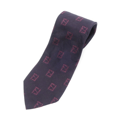 [Used] FENDI Logo Jacquard Tri-Fold Silk Tie Dark Purple [PUP] [S/S/A/W] [Condition Rank B] ​​[Men&