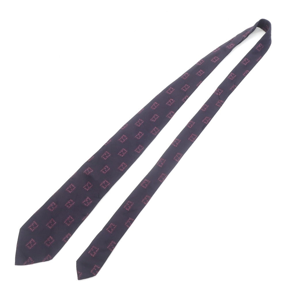 [Used] FENDI Logo Jacquard Tri-Fold Silk Tie Dark Purple [PUP] [S/S/A/W] [Condition Rank B] ​​[Men&