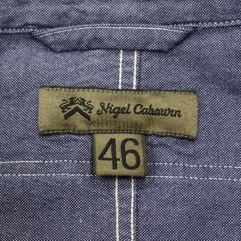 [Used] Nigel Cabourn Cotton Striped Half-Zip Work Jacket Light Navy x White [Size 46] [NVY] [S/S/A/W] [Condition Rank B] ​​[Men&