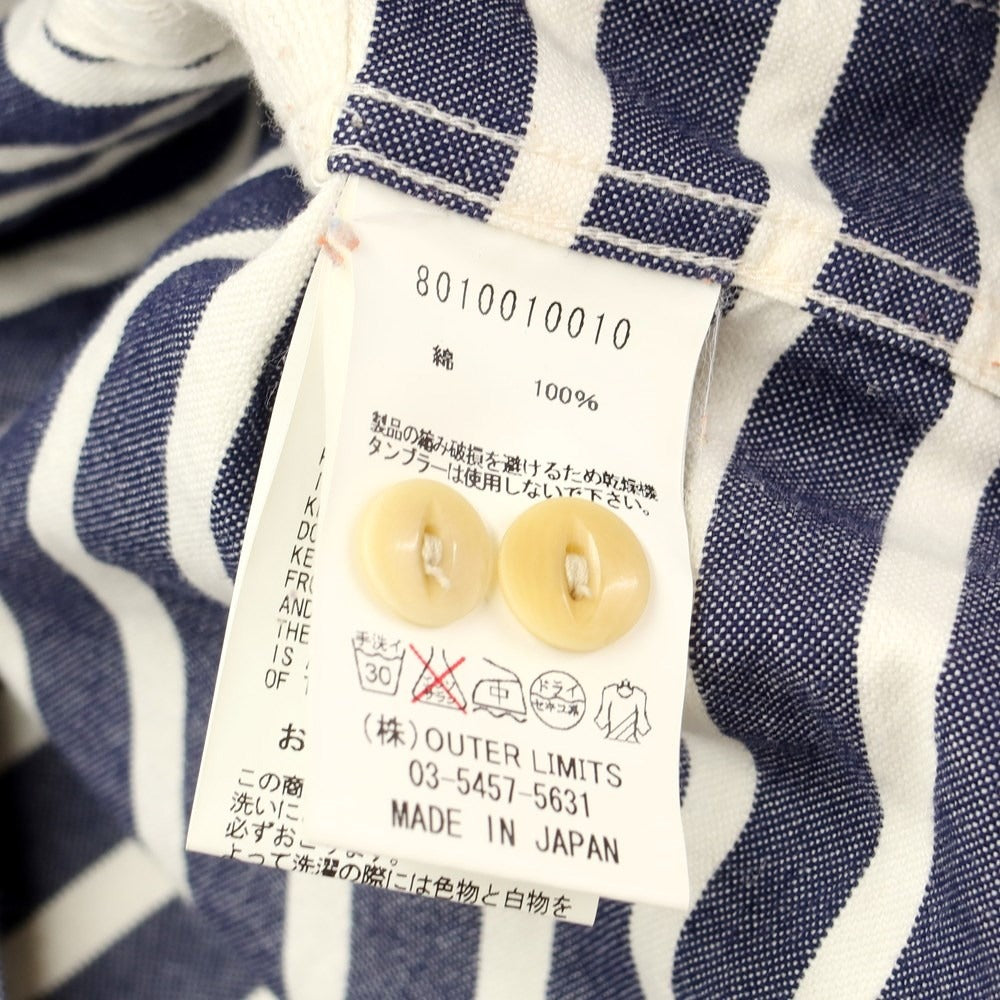 [Used] Nigel Cabourn Cotton Striped Half-Zip Work Jacket Light Navy x White [Size 46] [NVY] [S/S/A/W] [Condition Rank B] ​​[Men&