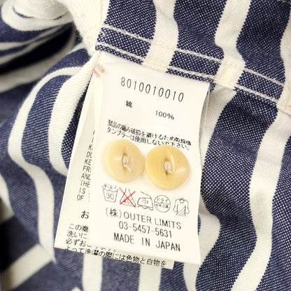 [Used] Nigel Cabourn Cotton Striped Half-Zip Work Jacket Light Navy x White [Size 46] [NVY] [S/S/A/W] [Condition Rank B] ​​[Men&