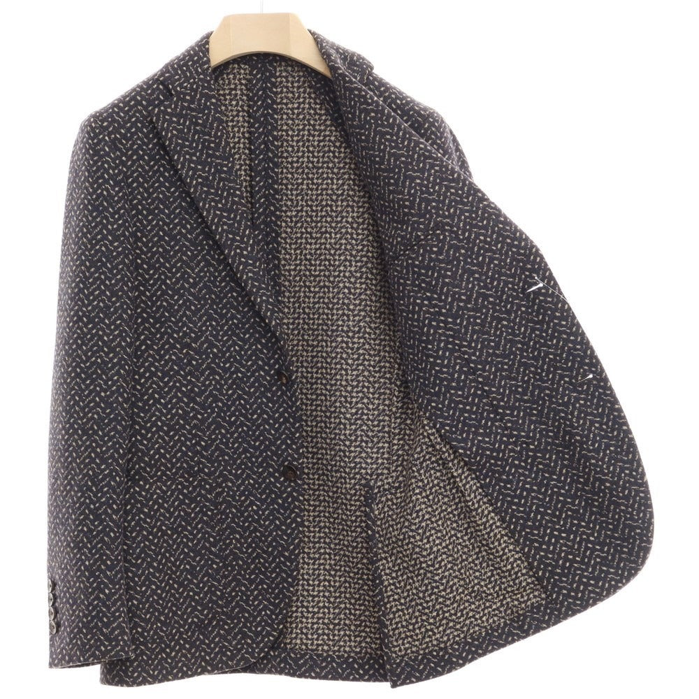 [Used] LARDINI Wool nylon all-over print jacket, brown x navy [Size 44] [BRW] [A/W] [Condition rank B] ​​[Men&