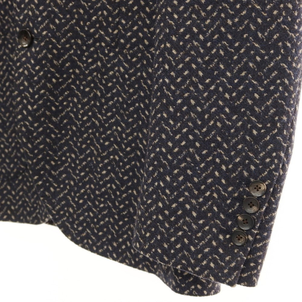 [Used] LARDINI Wool nylon all-over print jacket, brown x navy [Size 44] [BRW] [A/W] [Condition rank B] ​​[Men&