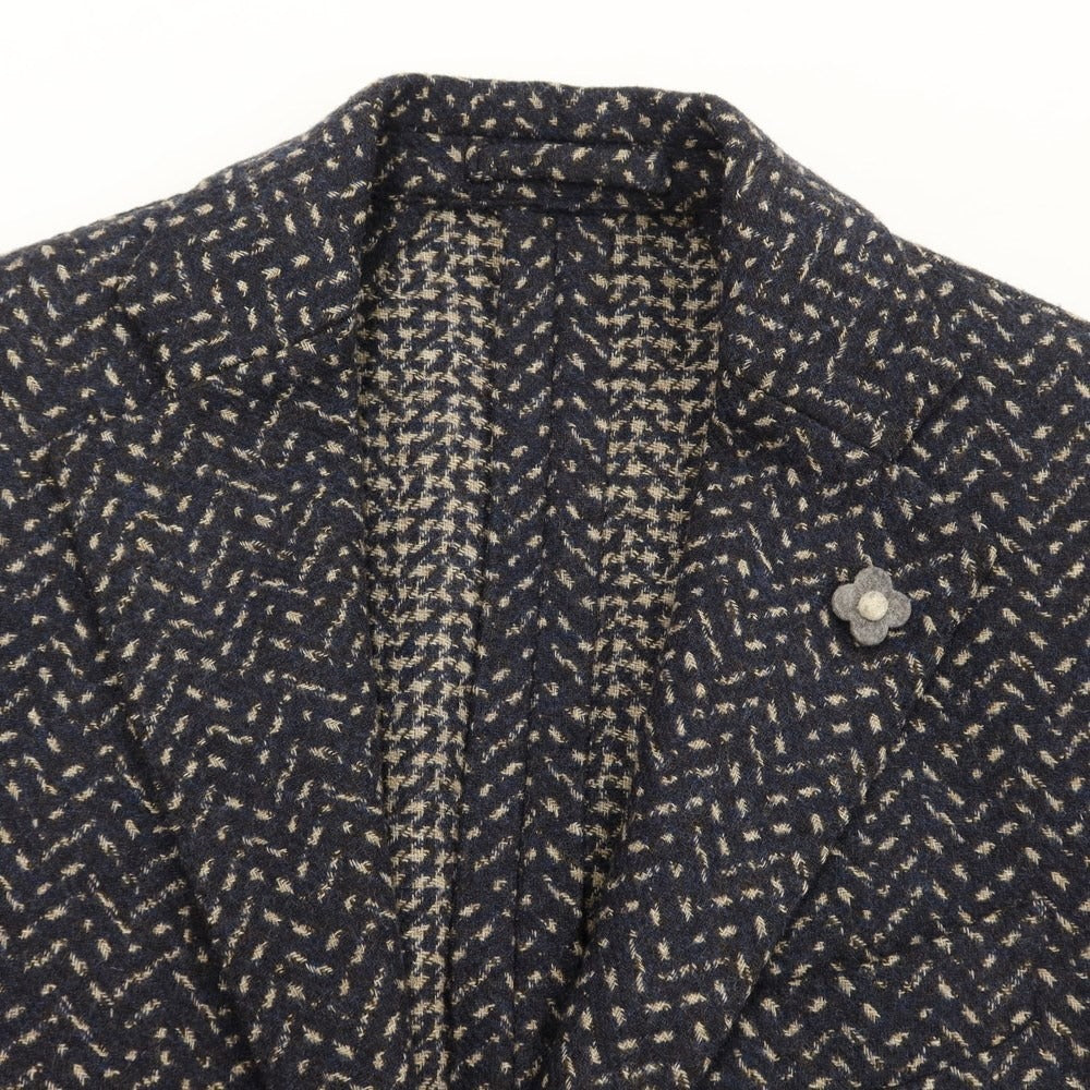 [Used] LARDINI Wool nylon all-over print jacket, brown x navy [Size 44] [BRW] [A/W] [Condition rank B] ​​[Men&
