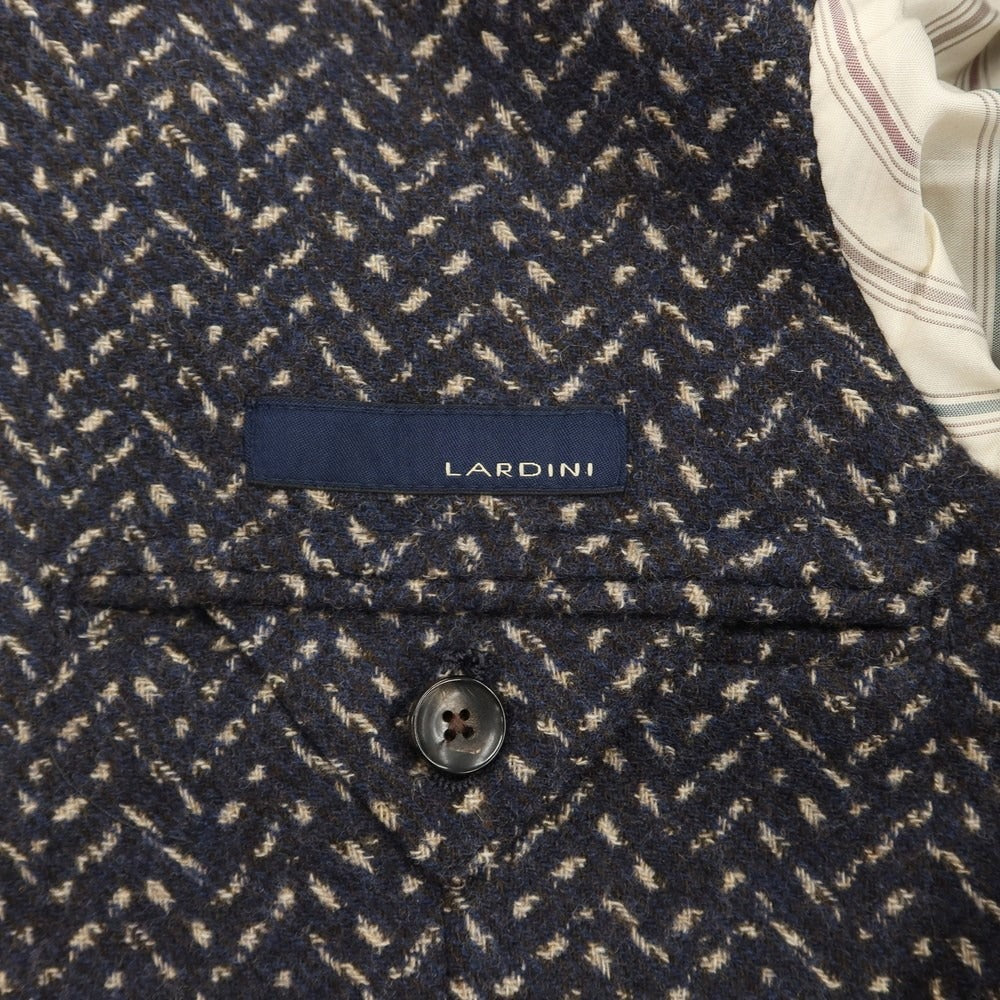 [Used] LARDINI Wool nylon all-over print jacket, brown x navy [Size 44] [BRW] [A/W] [Condition rank B] ​​[Men&