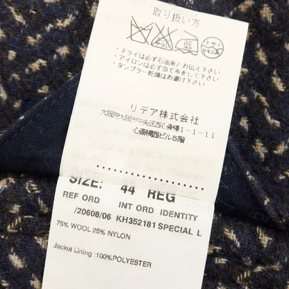 [Used] LARDINI Wool nylon all-over print jacket, brown x navy [Size 44] [BRW] [A/W] [Condition rank B] ​​[Men&
