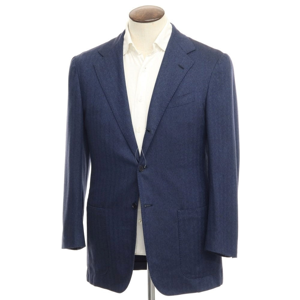 [Used] Sartorio Herringbone Wool Tailored Jacket Light Navy [Size 50] [NVY] [A/W] [Condition Rank C] [Men&