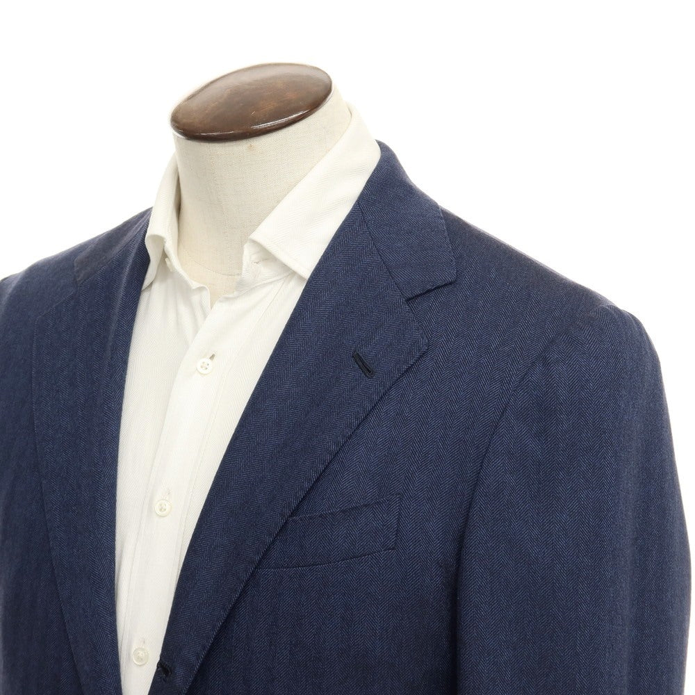 [Used] Sartorio Herringbone Wool Tailored Jacket Light Navy [Size 50] [NVY] [A/W] [Condition Rank C] [Men&