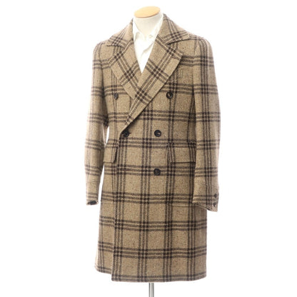 【新品】スティレ ラティーノ STILE LATINO ダブルブレストコート
 ダークベージュxブラウン【サイズ44　Drop7R】【BEI】【A/W】【状態ランクN】【メンズ】
【778968】 BPD