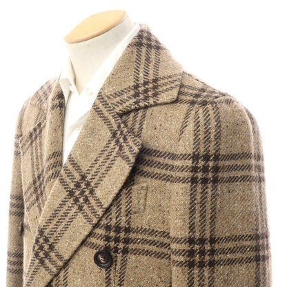 【新品】スティレ ラティーノ STILE LATINO ダブルブレストコート
 ダークベージュxブラウン【サイズ44　Drop7R】【BEI】【A/W】【状態ランクN】【メンズ】
【778968】 BPD