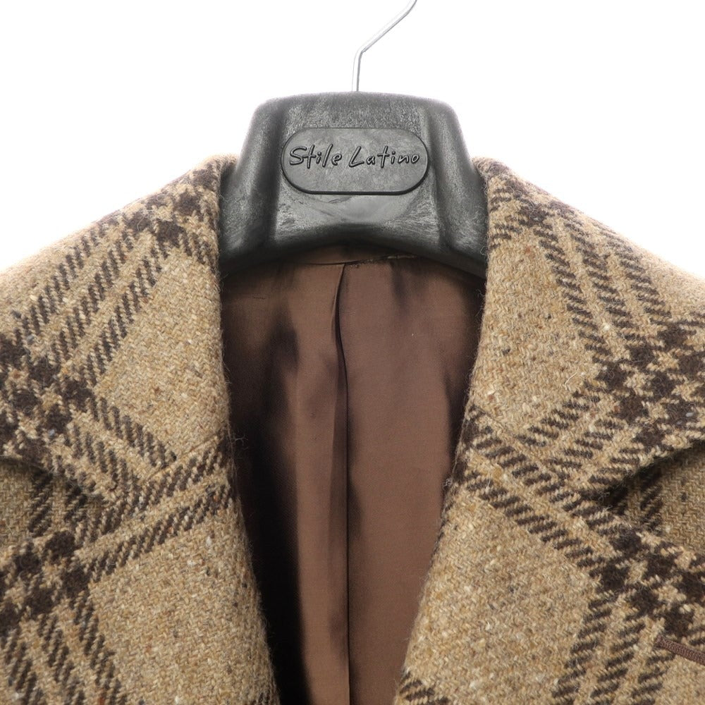 【新品】スティレ ラティーノ STILE LATINO ダブルブレストコート
 ダークベージュxブラウン【サイズ44　Drop7R】【BEI】【A/W】【状態ランクN】【メンズ】
【778968】 BPD