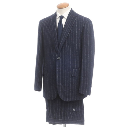 [New] STILE LATINO Alpaca Cotton Stripe 3B Set-up Suit Navy x White [Size 50] [NVY] [A/W] [Condition Rank N] [Men&