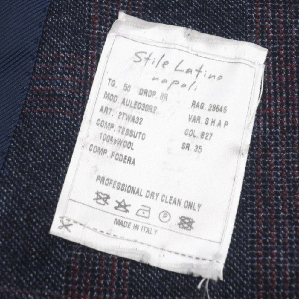 [New] STILE LATINO Wool Check 3B Set-up Suit Navy x Red [Size 50] [NVY] [A/W] [Condition Rank N] [Men&