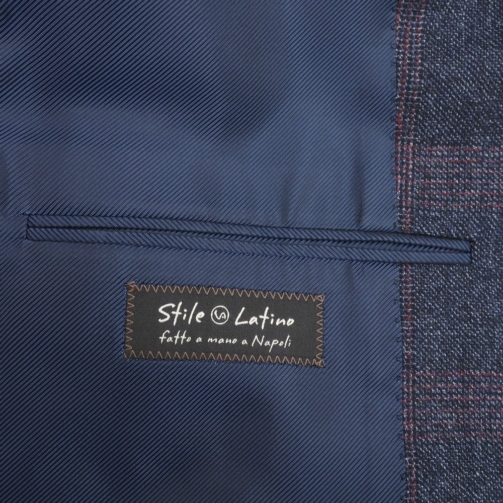 [New] STILE LATINO Wool Check 3B Set-up Suit Navy x Red [Size 50] [NVY] [A/W] [Condition Rank N] [Men&