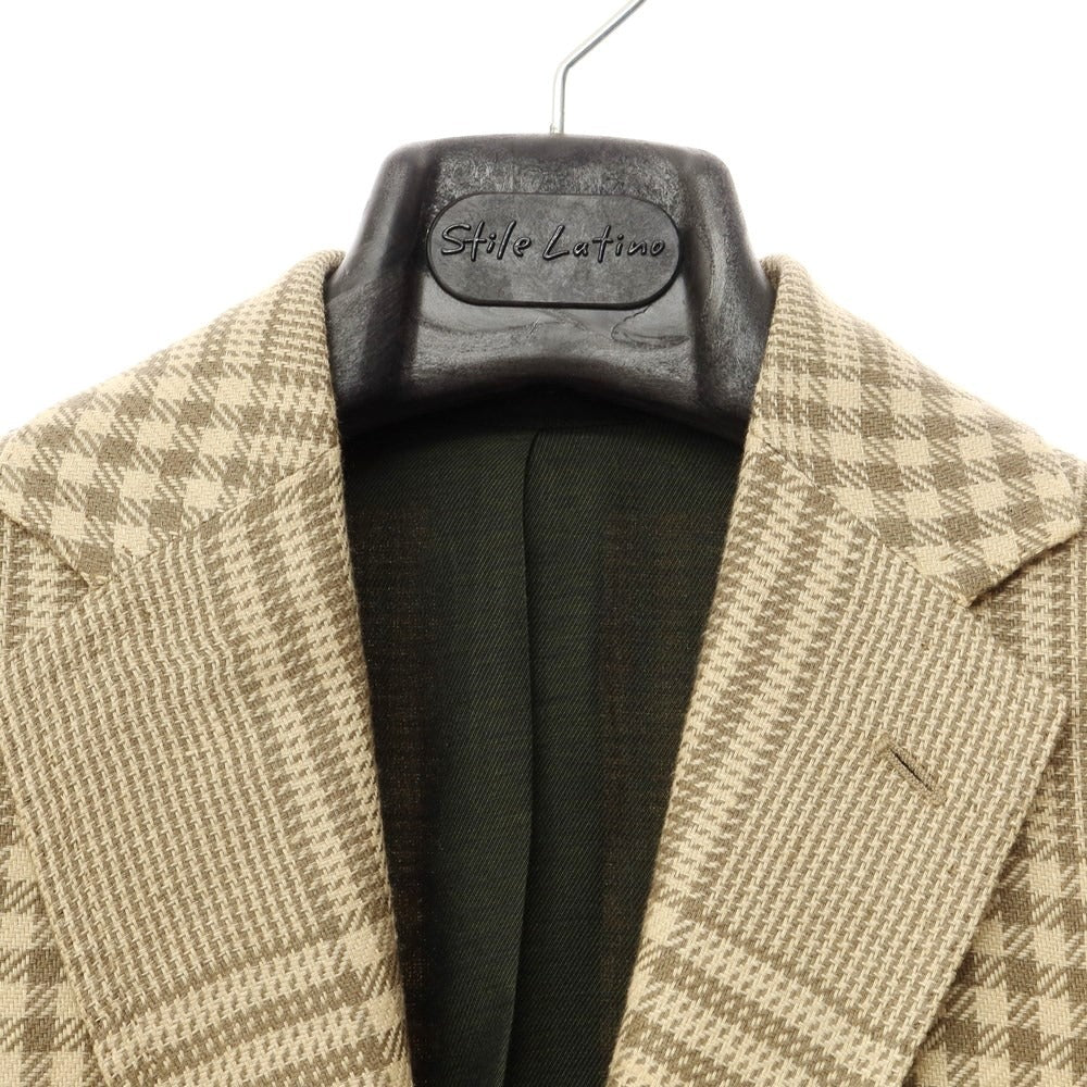 【新品】スティレ ラティーノ STILE LATINO カジュアルジャケット
 イエローベージュxカーキ【サイズ42】【BEI】【S/S】【状態ランクN】【メンズ】
【769772】 DPD
