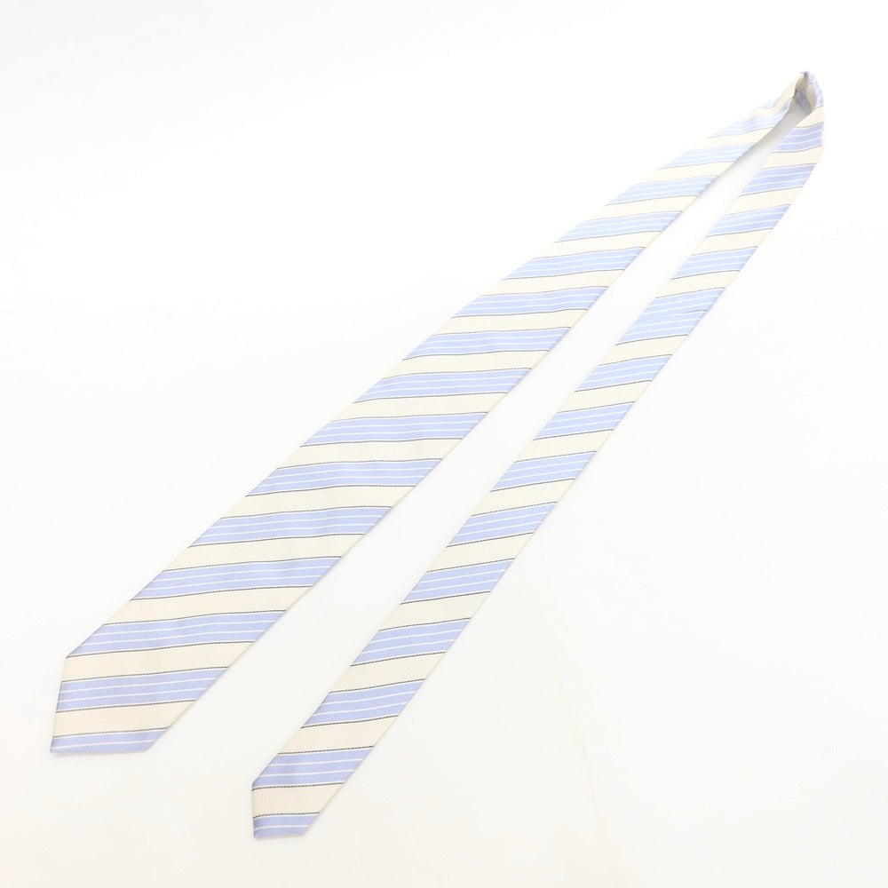 [Used] SOVEREIGN Striped Tri-Fold Silk Necktie by Atelier F&amp;amp;B White x Light Blue [WHT] [S/S/A/W] [Condition Rank B] ​​[Men&