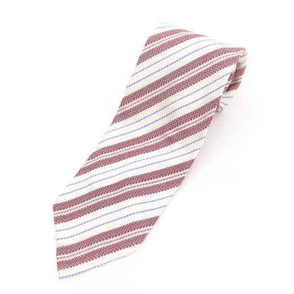 [Used] SOVEREIGN Striped Tri-Fold Silk Tie White x Red [WHT] [S/S/A/W] [Condition Rank A] [Men&