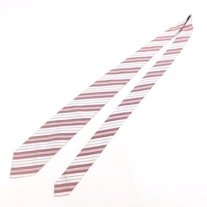[Used] SOVEREIGN Striped Tri-Fold Silk Tie White x Red [WHT] [S/S/A/W] [Condition Rank A] [Men&