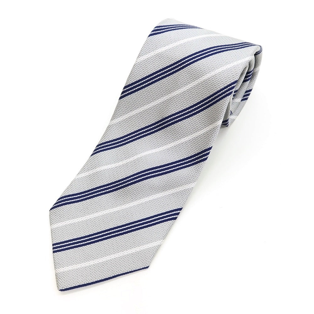 [Used] Stefano Bigi stefano bigi striped 3-fold silk tie light gray x navy [GRY] [S/S/A/W] [Condition rank B] ​​[Men&