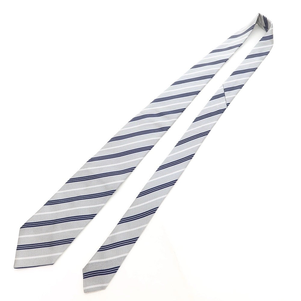 [Used] Stefano Bigi stefano bigi striped 3-fold silk tie light gray x navy [GRY] [S/S/A/W] [Condition rank B] ​​[Men&