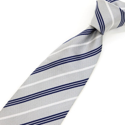 [Used] Stefano Bigi stefano bigi striped 3-fold silk tie light gray x navy [GRY] [S/S/A/W] [Condition rank B] ​​[Men&