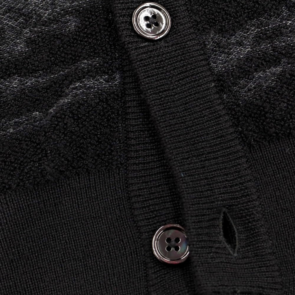 [Used] ESTNATION Wool pile knit cardigan, black x gray [Size L] [BLK] [A/W] [Condition rank B] ​​[Men&