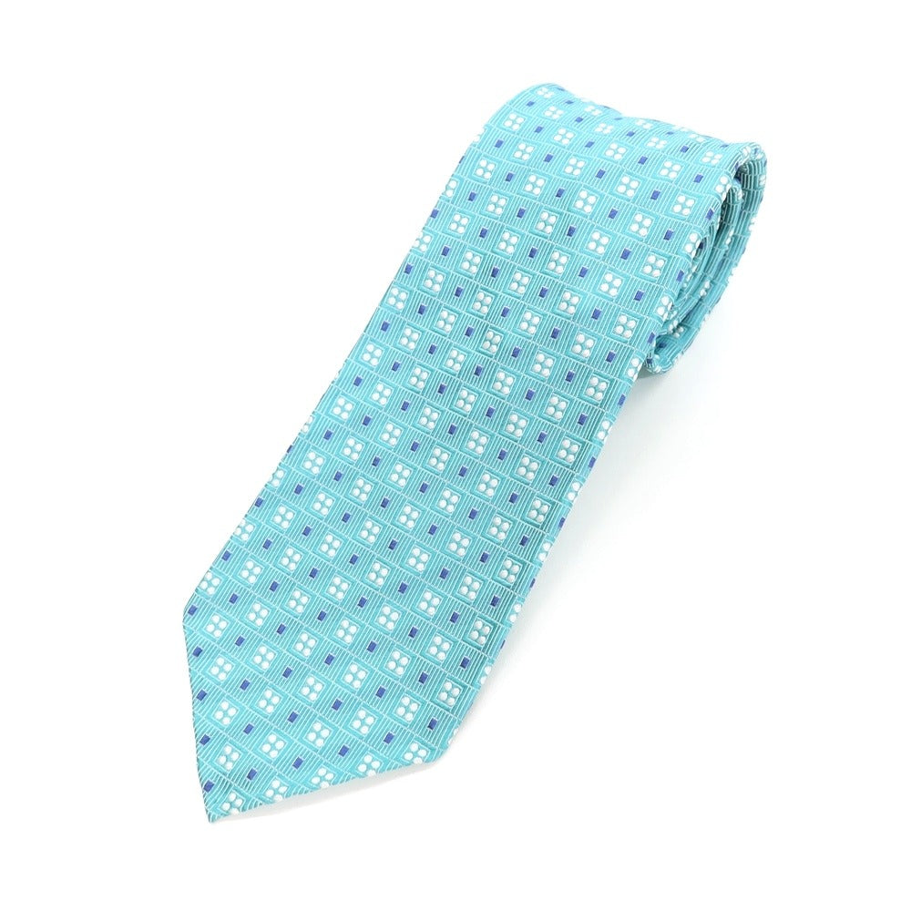 [Used] Gianni Fontana GIANNI FONTANA Small pattern Nove Pieghe silk tie Turquoise [BLU] [S/S/A/W] [Condition rank B] ​​[Men&