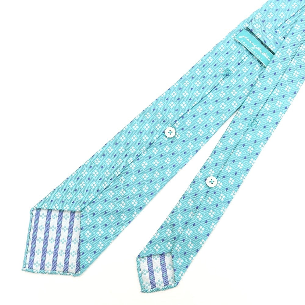 [Used] Gianni Fontana GIANNI FONTANA Small pattern Nove Pieghe silk tie Turquoise [BLU] [S/S/A/W] [Condition rank B] ​​[Men&