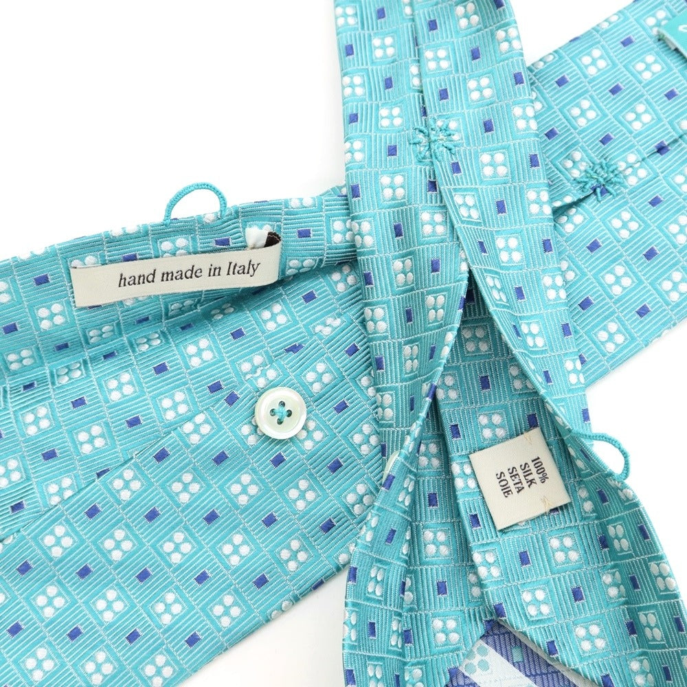 [Used] Gianni Fontana GIANNI FONTANA Small pattern Nove Pieghe silk tie Turquoise [BLU] [S/S/A/W] [Condition rank B] ​​[Men&