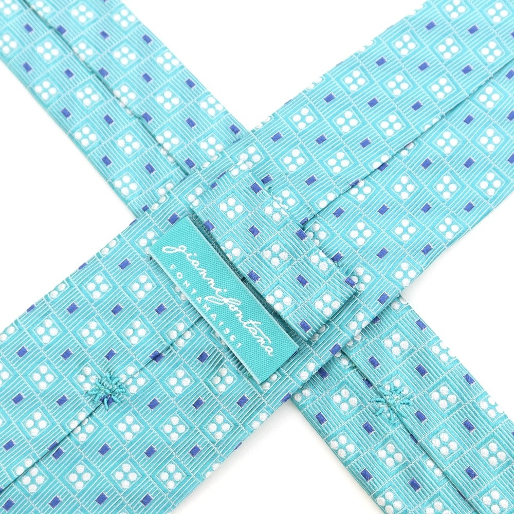 [Used] Gianni Fontana GIANNI FONTANA Small pattern Nove Pieghe silk tie Turquoise [BLU] [S/S/A/W] [Condition rank B] ​​[Men&