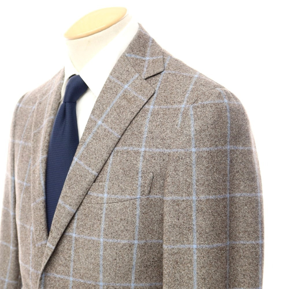 [Used] BEAMS F Wool Check 3-Button Suit Warm Gray x Light Blue [Size 90] [GRY] [A/W] [Condition Rank D] [Men&