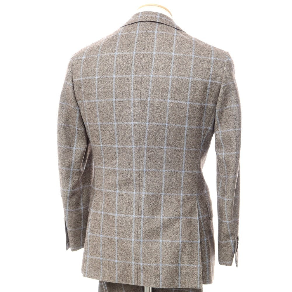[Used] BEAMS F Wool Check 3-Button Suit Warm Gray x Light Blue [Size 90] [GRY] [A/W] [Condition Rank D] [Men&