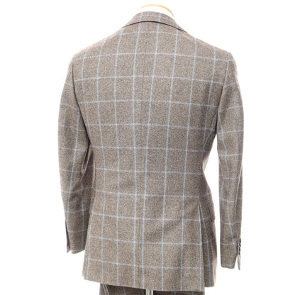 [Used] BEAMS F Wool Check 3-Button Suit Warm Gray x Light Blue [Size 90] [GRY] [A/W] [Condition Rank D] [Men&