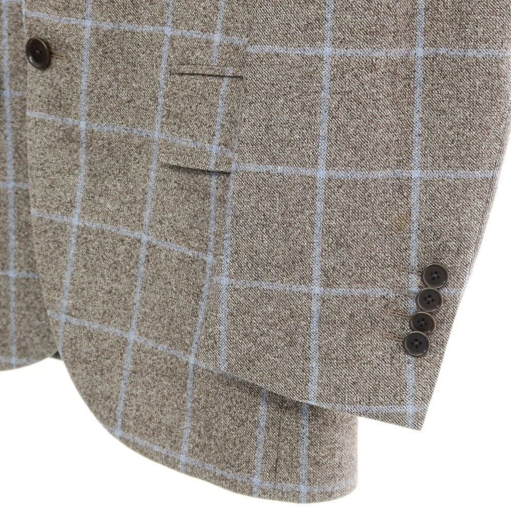 [Used] BEAMS F Wool Check 3-Button Suit Warm Gray x Light Blue [Size 90] [GRY] [A/W] [Condition Rank D] [Men&