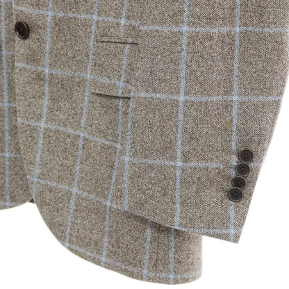 [Used] BEAMS F Wool Check 3-Button Suit Warm Gray x Light Blue [Size 90] [GRY] [A/W] [Condition Rank D] [Men&