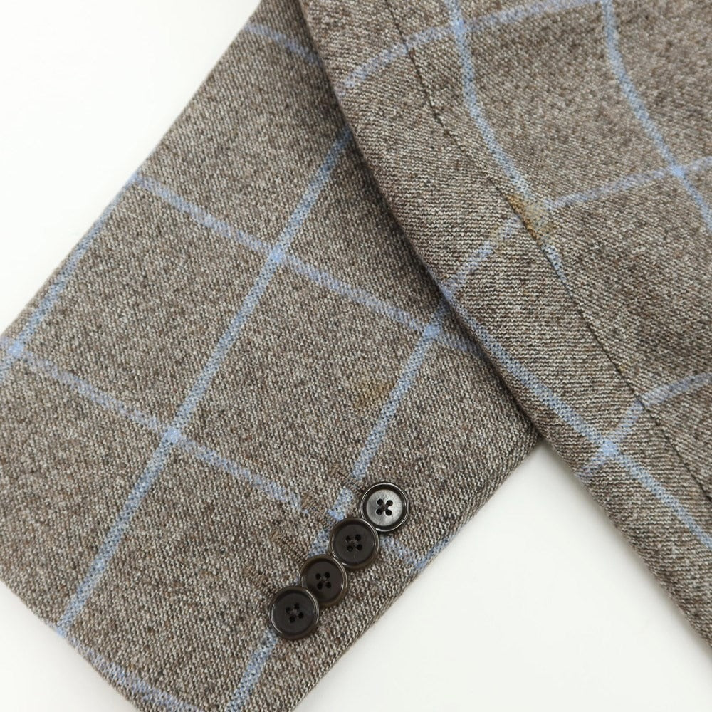 [Used] BEAMS F Wool Check 3-Button Suit Warm Gray x Light Blue [Size 90] [GRY] [A/W] [Condition Rank D] [Men&