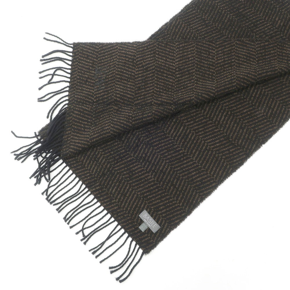[Used] Basile Wool Acrylic Herringbone Scarf Brown x Black [BRW] [A/W] [Condition Rank B] ​​[Men&