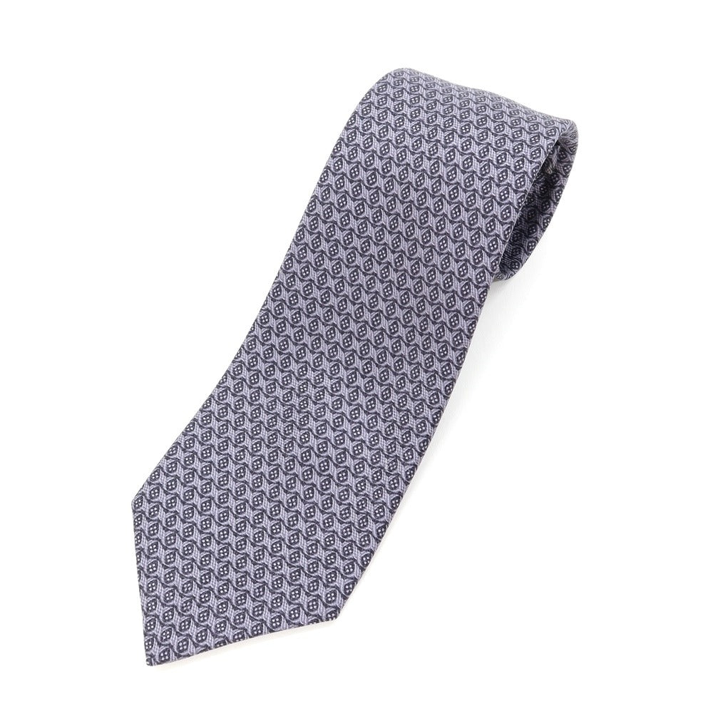 [Used] BVLGARI Quattro Pieghe Print Silk Tie Gray [GRY] [S/S/A/W] [Condition Rank B] ​​[Men&