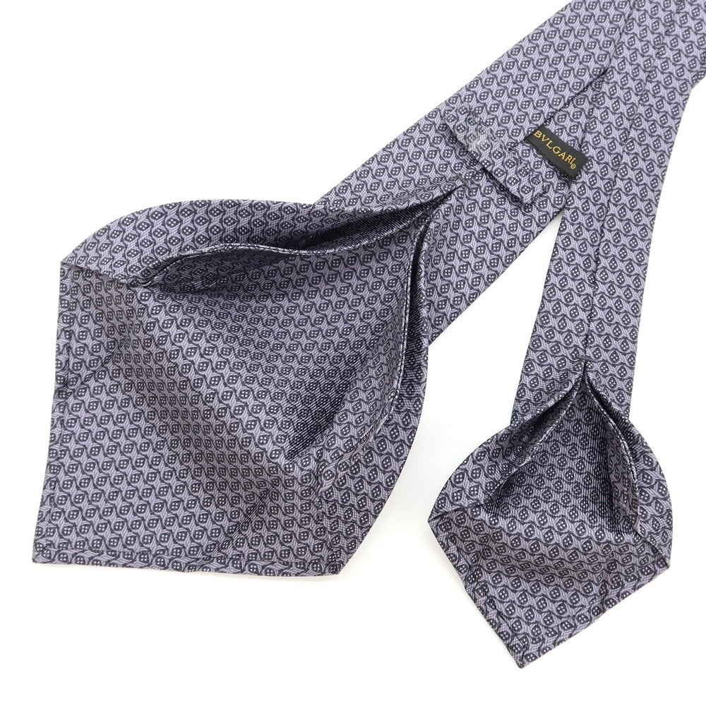 [Used] BVLGARI Quattro Pieghe Print Silk Tie Gray [GRY] [S/S/A/W] [Condition Rank B] ​​[Men&