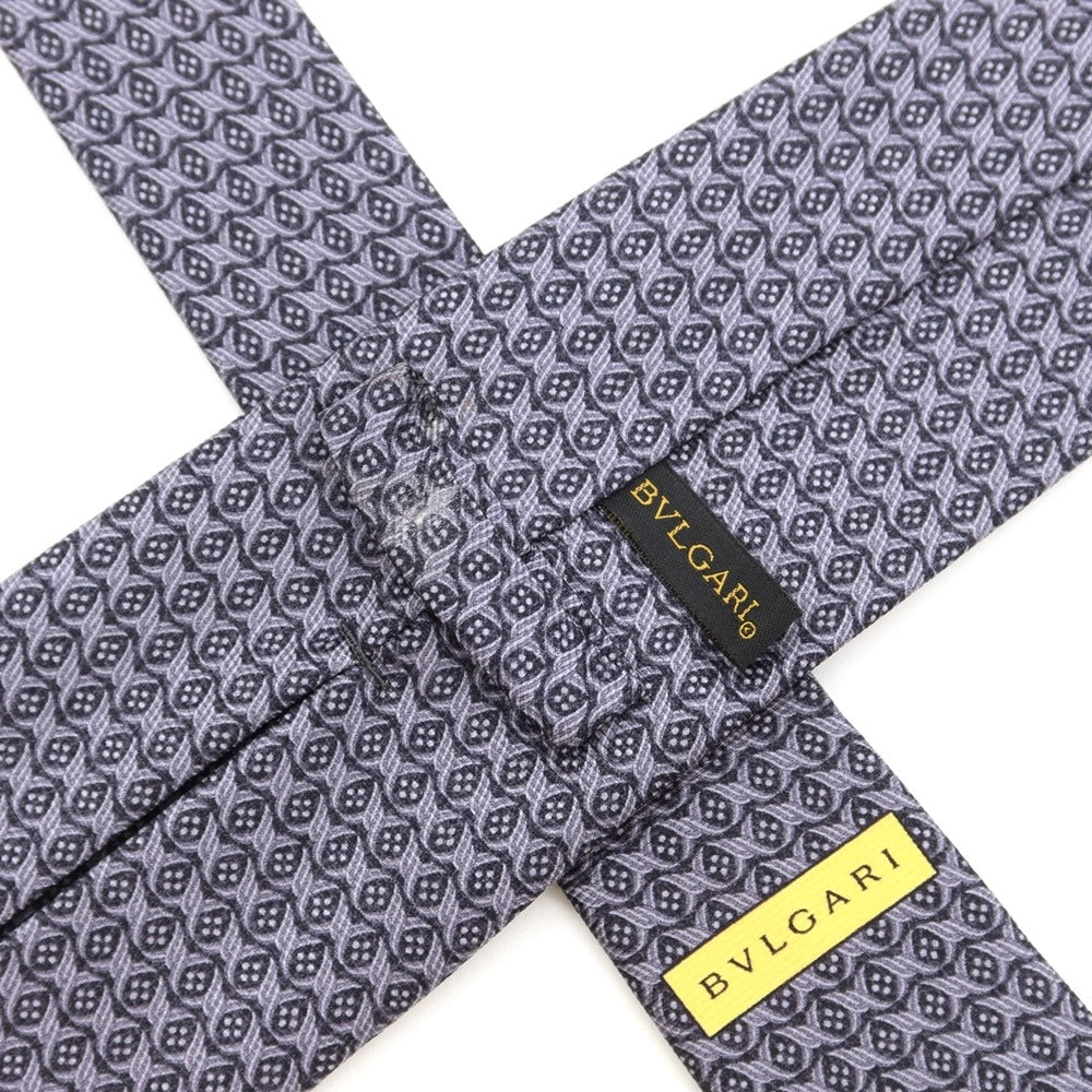 [Used] BVLGARI Quattro Pieghe Print Silk Tie Gray [GRY] [S/S/A/W] [Condition Rank B] ​​[Men&