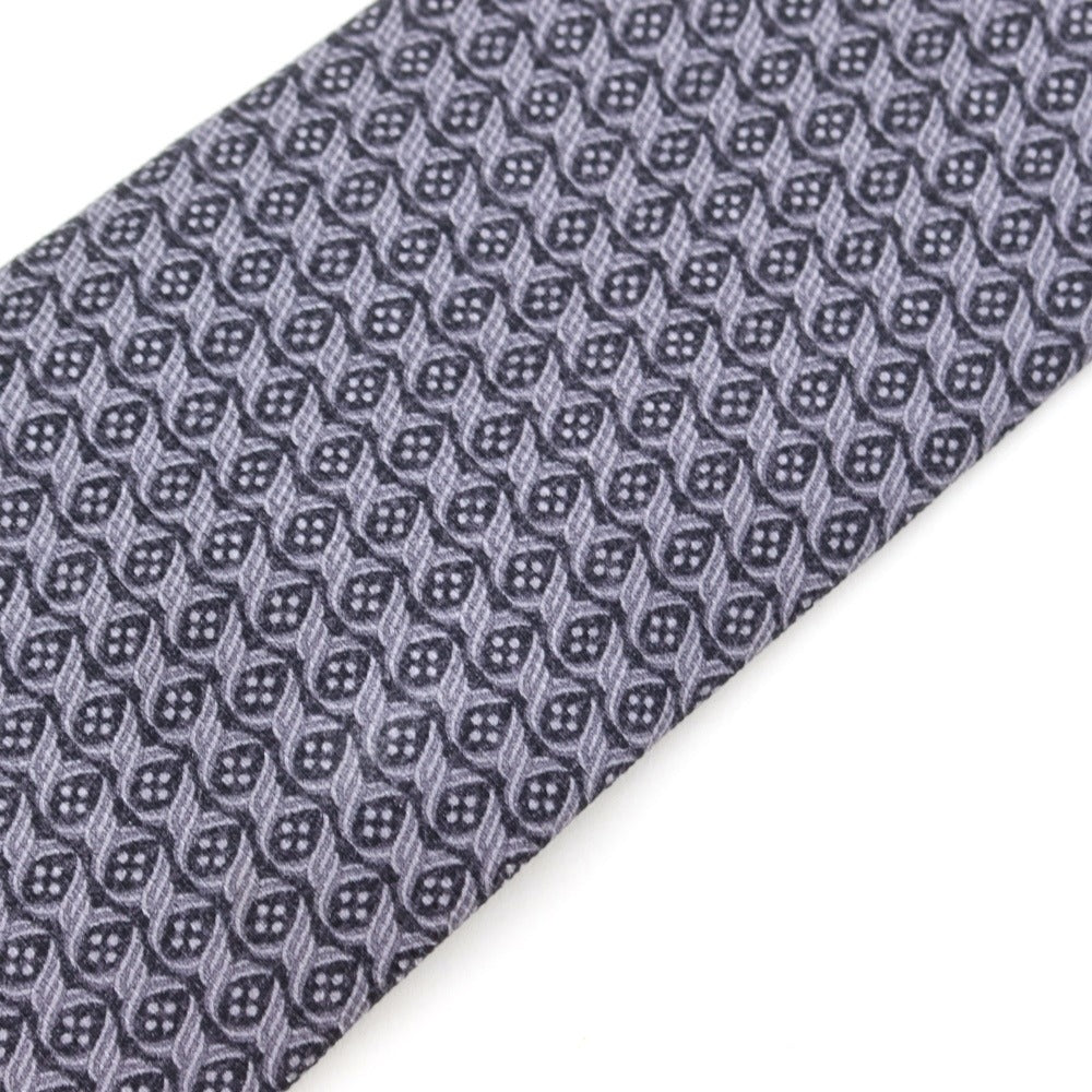 [Used] BVLGARI Quattro Pieghe Print Silk Tie Gray [GRY] [S/S/A/W] [Condition Rank B] ​​[Men&